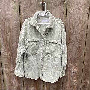 Zara‎ Girls Corduroy Jacket Shacket Light Green Size 9